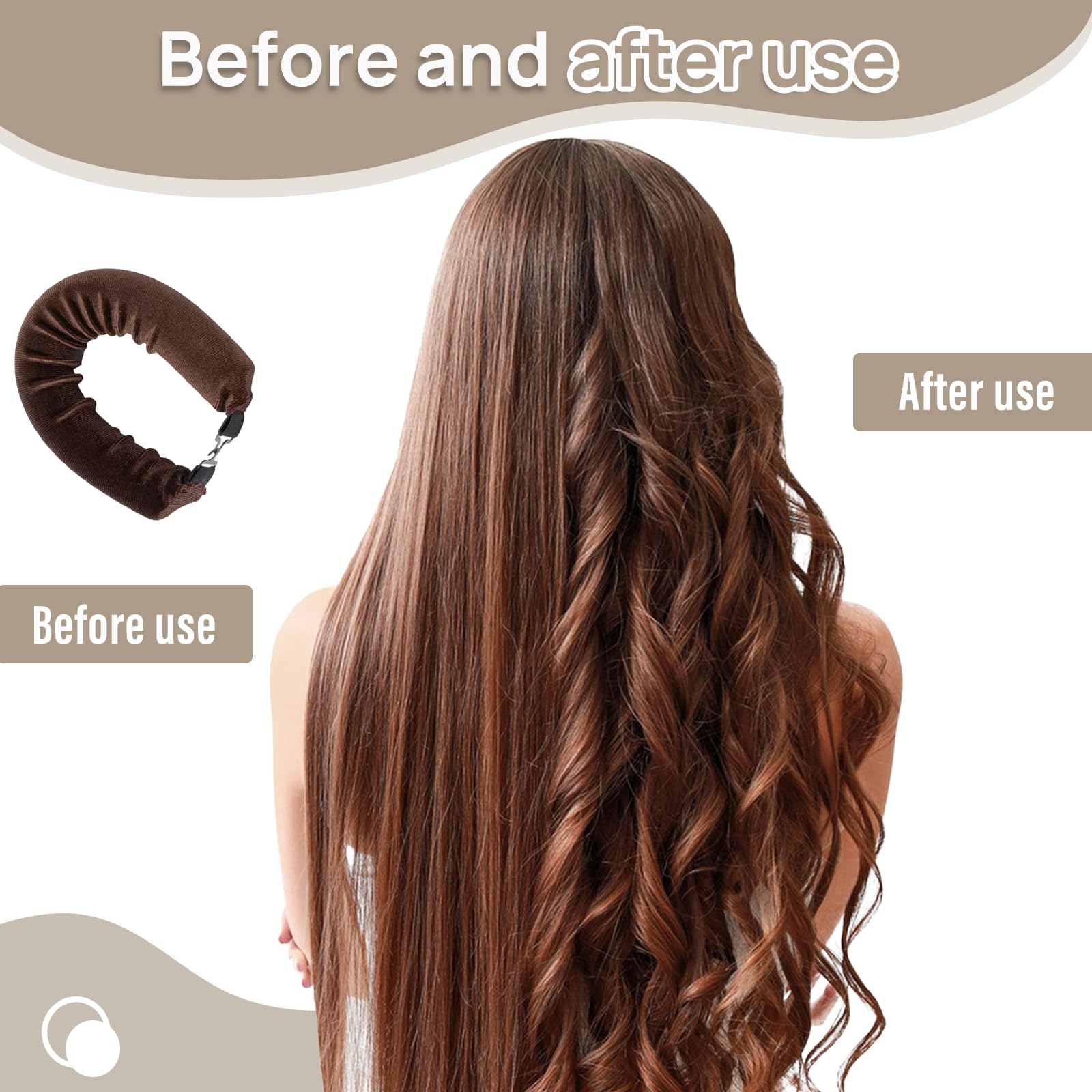 3 sztuki Heatless Curls, loki, bez wysokich temperatur, lokówki do włosów, loki, loki, loki, na noc, do wszystkich rodzajów włosów, kolor brązowy