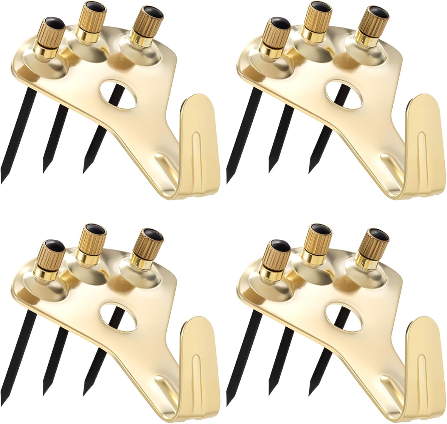 4 Pack Heavy Duty Picture Hanger, 100 lbs Picture Frame Hooks with 12pcs Nails, Dry Wall Plaster Wall Hanging Hardware for Mirror, Photo Frame, Paintings