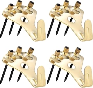 4 Pack Heavy Duty Picture Hanger, 100 lbs Picture Frame Hooks with 12pcs Nails, Dry Wall Plaster Wall Hanging Hardware for Mirror, Photo Frame, Paintings