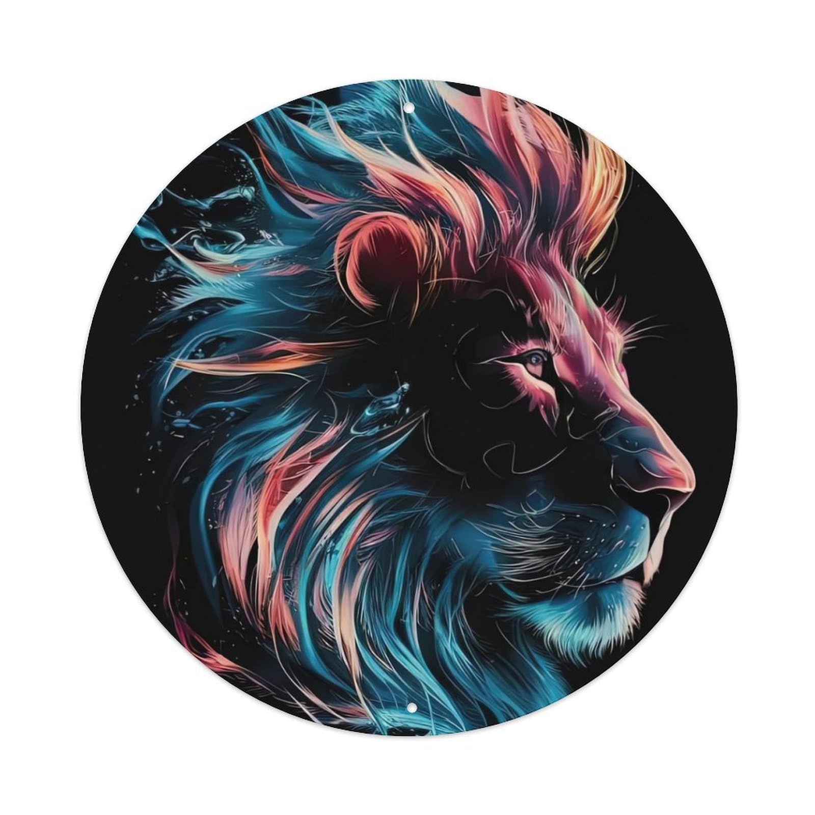 Animal Vivid Lion Shadow Metal Tin Sign