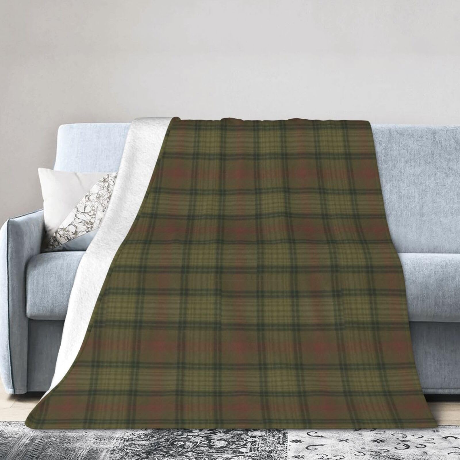 ERTDFXCV Ross Hunting Weathered Clan Scottish Tartan Blanket 60"x50"