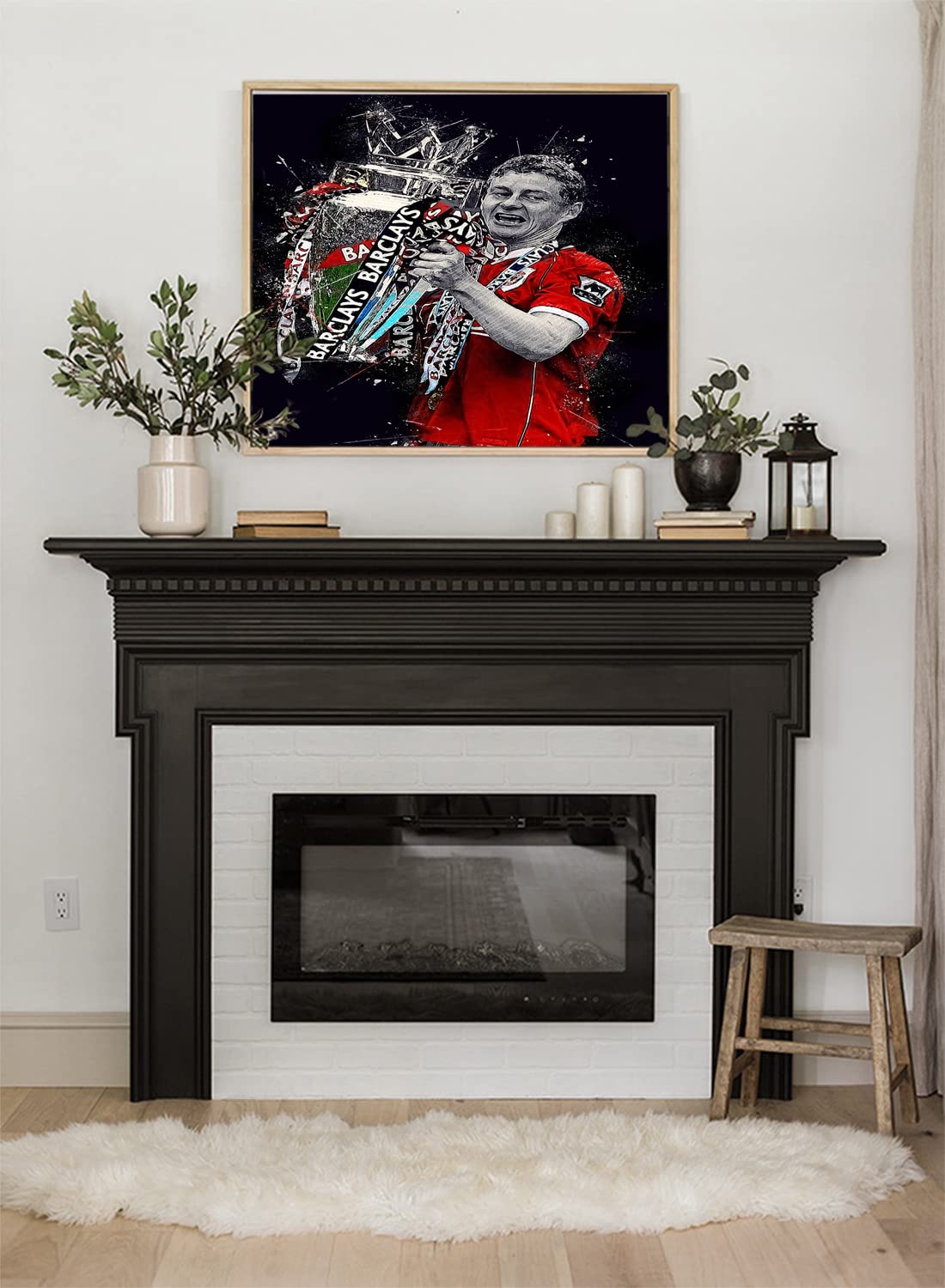 Xtreme Skins Designs Print Wooden Floater Framed Canvas Wall Art Decoration Poster (14x14 Inch) - Ole Gunnar Solskjaer