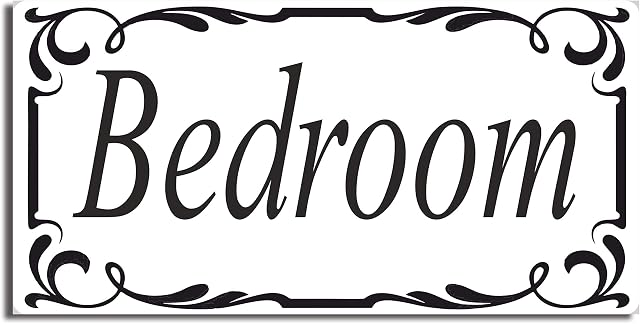 Bedroom Door Sign Self Adhesive Vinyl Sticker, Decal