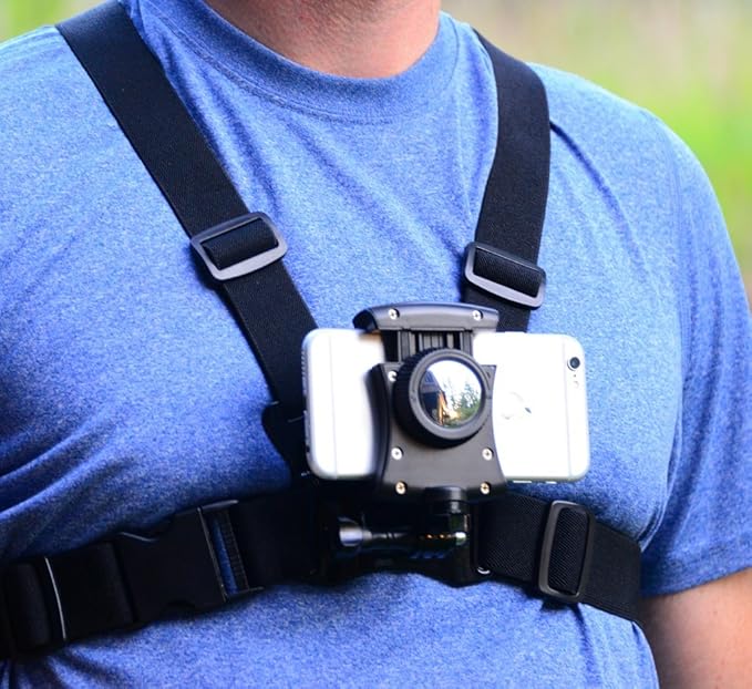 Pixlplay Smartphone Chest Mount Universal Halterung Kompatibel mit iPhone und Samsung Phone