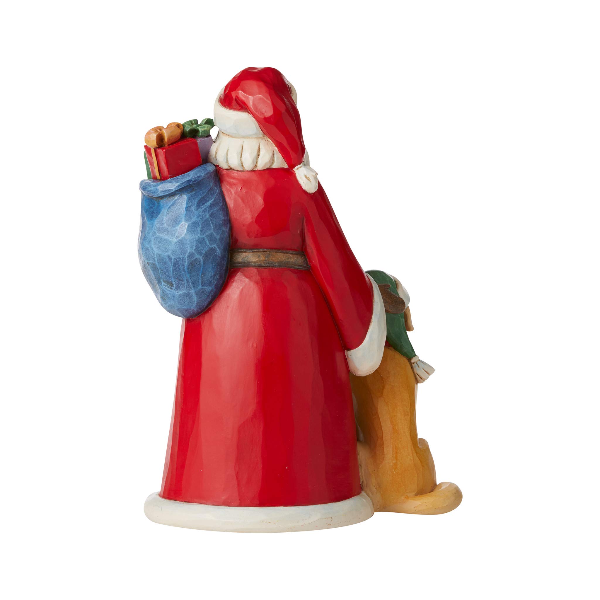 Enesco Jim Shore Heartwood Creek Santa With Dog Figurine – 9-Inch Hand-Painted Christmas Collectible