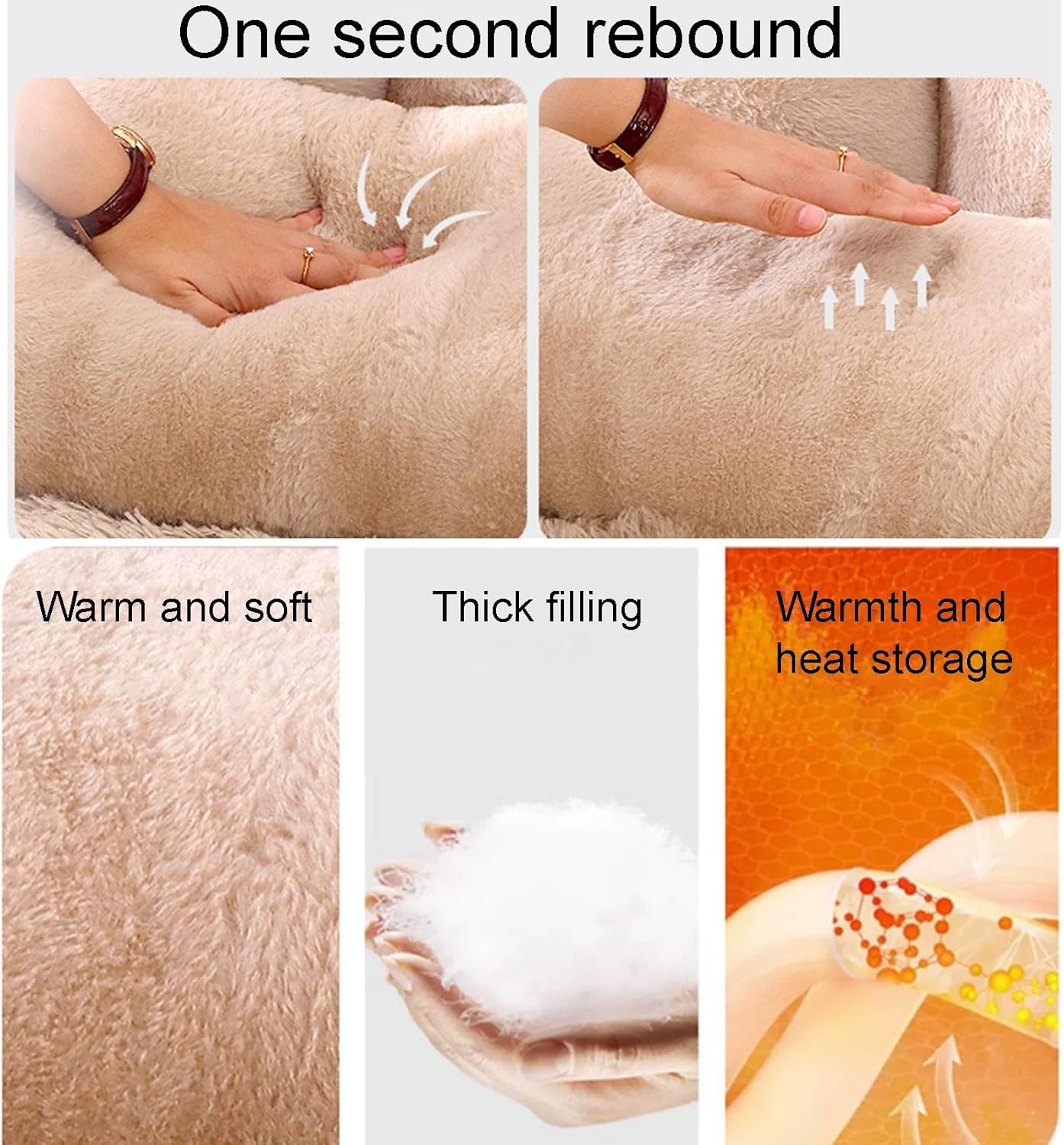 Calming Pet Sofa Bed, Calming Dog Bed for Small Medium Large Dogs, Plush Pet Sofa Bed, Calming Pet Sofa, Fluffy Plush Pet Sofa with Removable Washable Cover (Color : Brown, Size : X-Large)