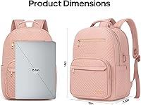Vista 2 de mochila para laptop para mujer, Rosado, Casual