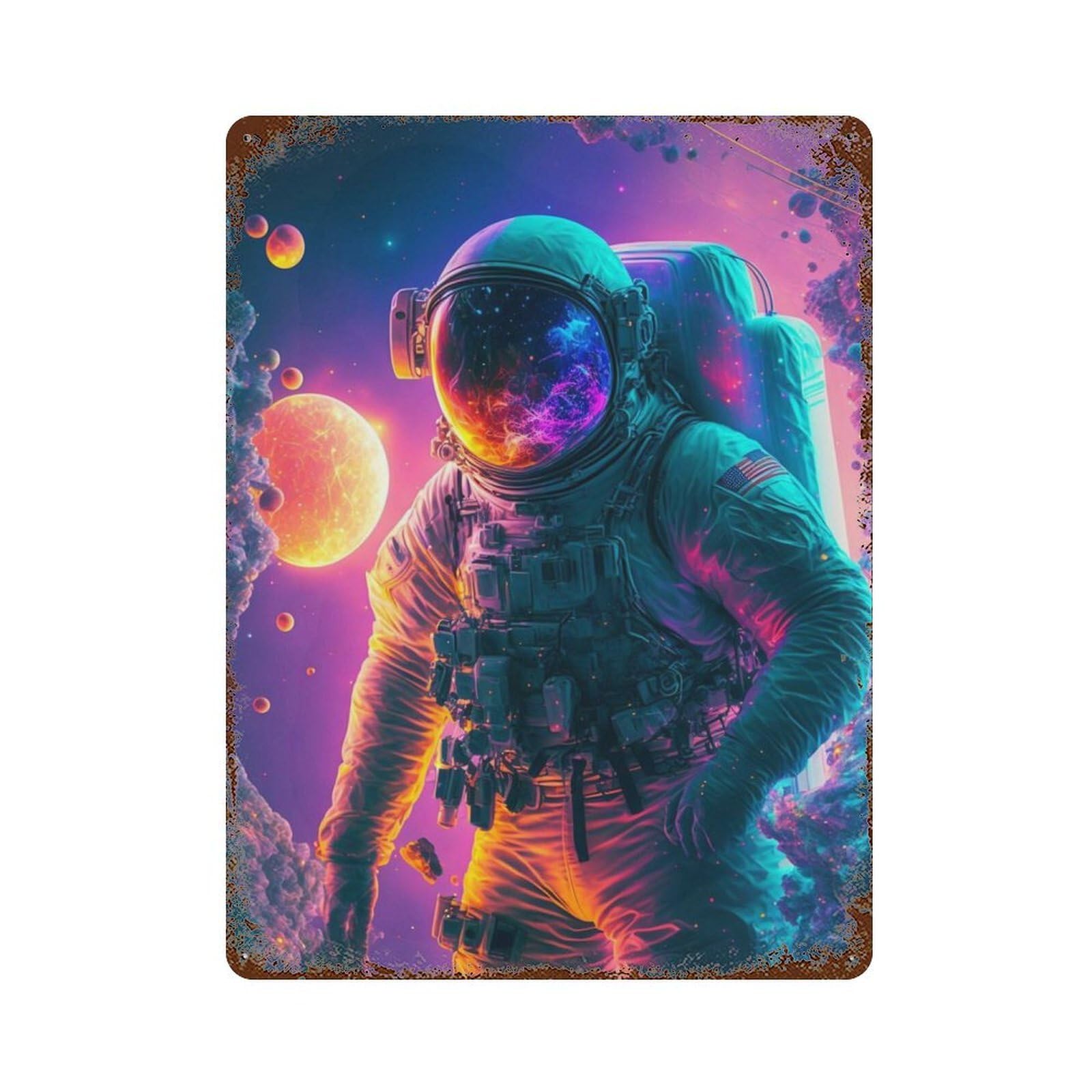 Cosmic Astronaut Adventure-7 Decorative Tin Sign 15.7"x11.8", for Bistro, Counter And Cafe Decor, Novelty Wall Decor