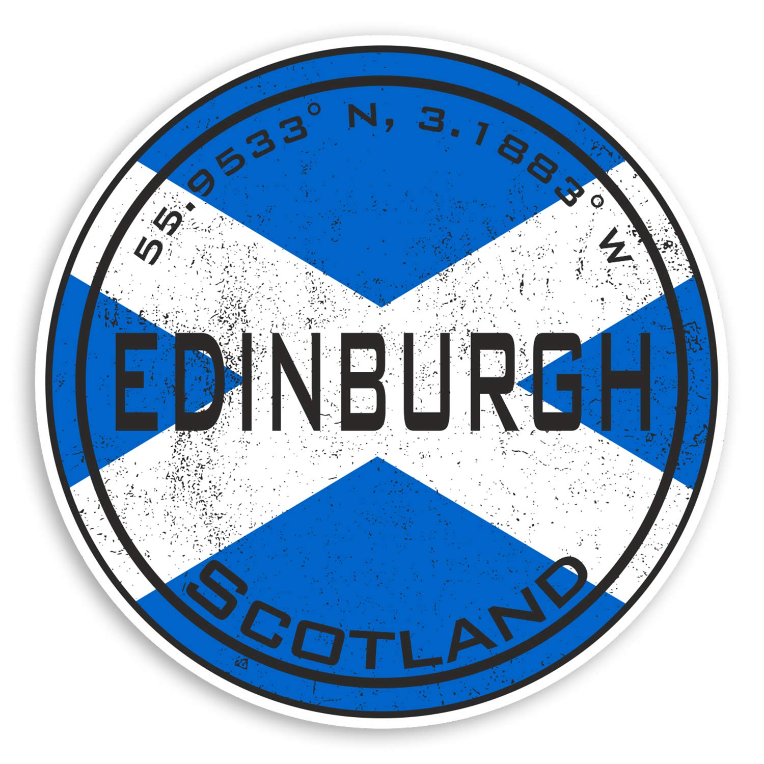 2 x 10cm Edinburgh Scotland Vinyl Stickers Scottish Flag Sticker Luggage #20416 (10cm Wide)