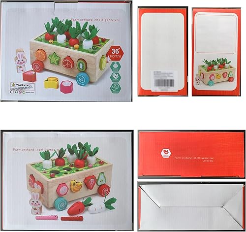 Miniatura 8 de Juguetes Montessori para niños pequeños, regalos para bebés y niñas de 2, 3, 4 años, juego de cosecha de zanahoria, auto de clasificación de formas