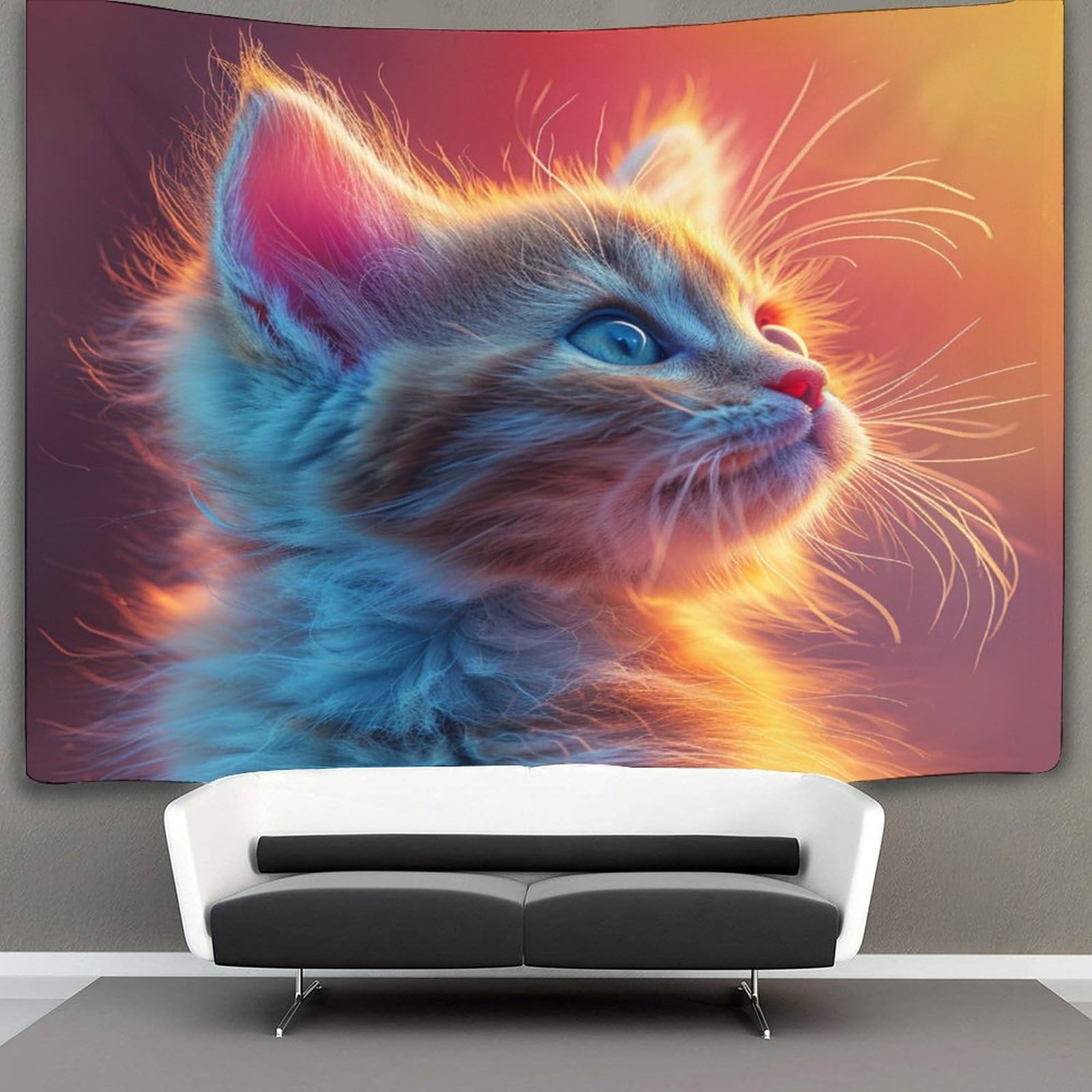 kaiyun Cat Tapestry Bedroom Aesthetic Indie Wall Room Decor Animal Wall Hanging,Wall Art 180cmx230cm
