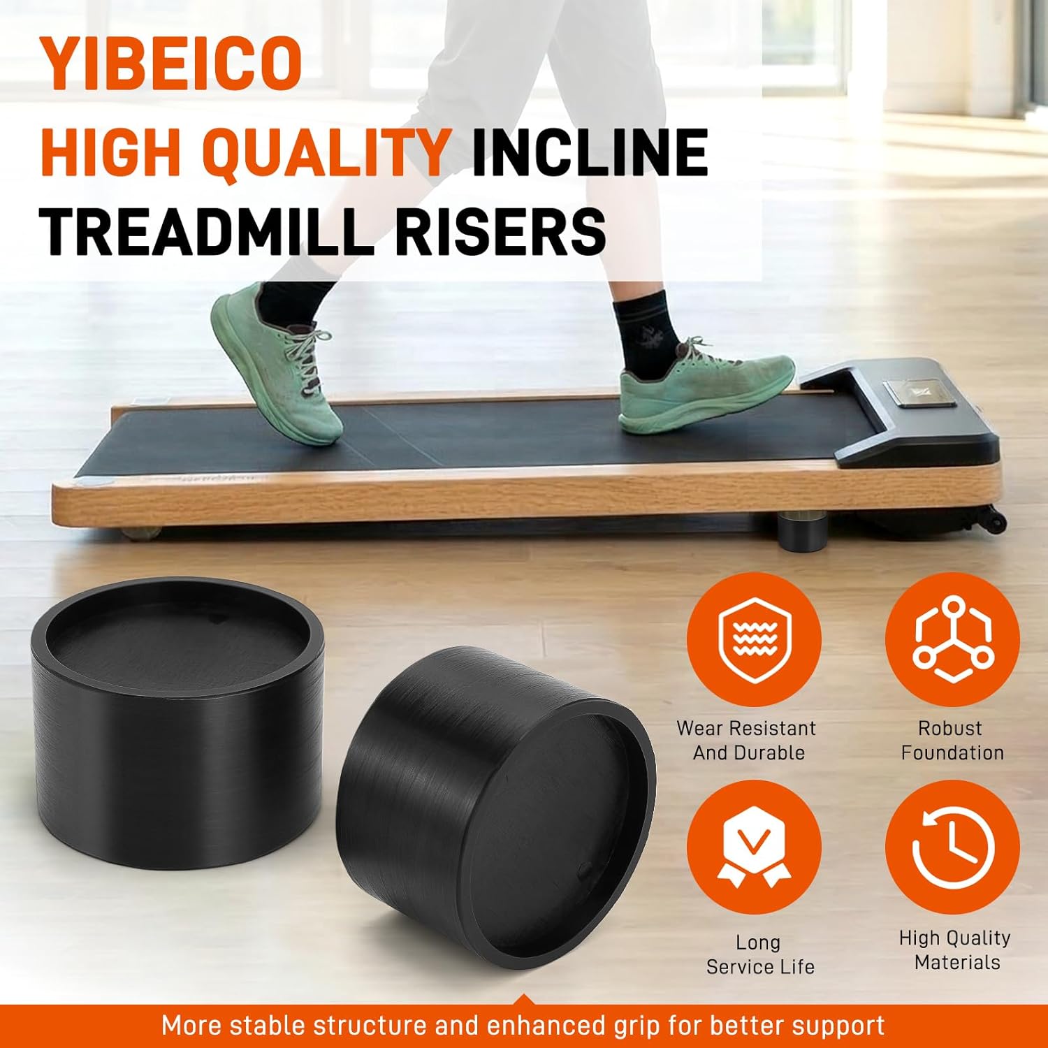 Treadmill Incline Riser Blocks for Maksone Walking Pad, Shock Absorbing 3% Slope Ramp Blocks for Home Gym, TPU Incline Treadmill Risers Kit (2-Pack)