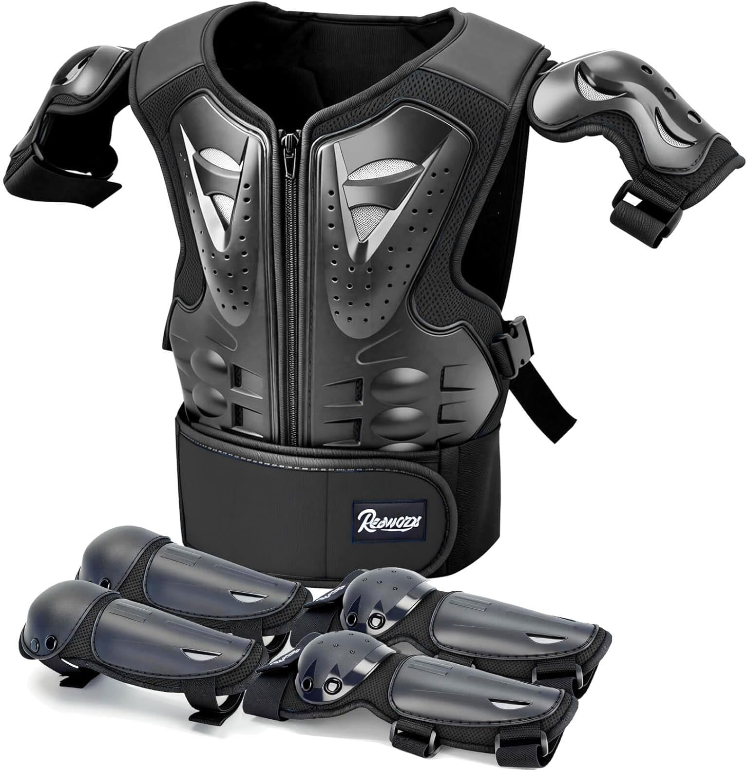 Kids Teenager Motorcycle Armor Vest Suit, Chest Protector Dirt Bike Gear, Motocross Jakckets with Knee Elbow Pads Protection for Cycling Scooter Skateboading BMX ATV