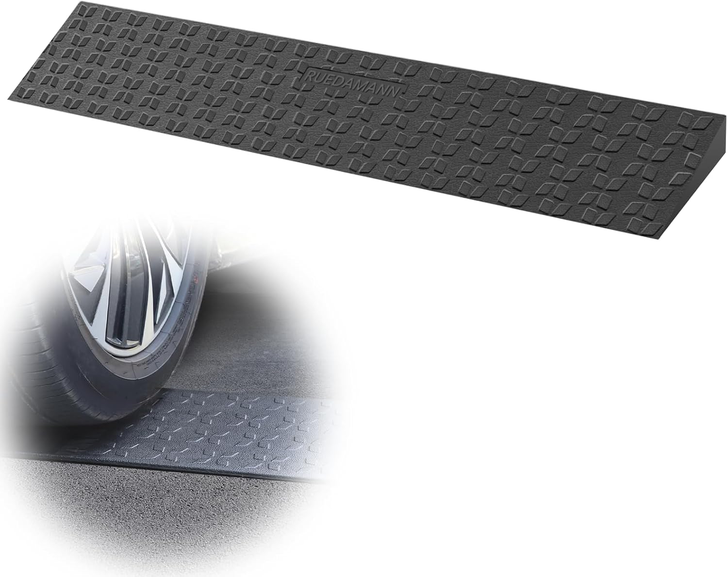 Ruedamann 1.8" Rise Threshold Ramps for Doorways, Sturdy Rubber Threshold Ramp, Non-Slip Ramp for Wheelchair for Home, Adjustable and Cuttable for Wheelchairs, Scooters, Sweepers, Curbs