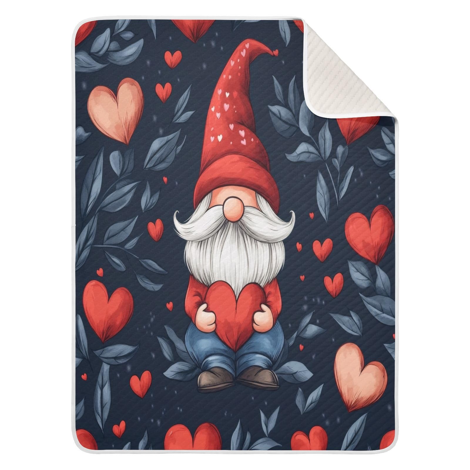 Burbuja Valentine Gnomes Baby Blanket for Boys Girls, Nursery Soft Warm Swaddling Receiving Baby Blankets, 30x40 in Toddler Blanket