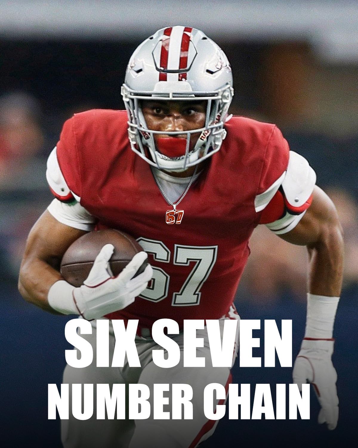 Stainless Steel Number 67 Necklace for Men Women, 5 Colors 2 Sizes Lucky Number Pendant Chain, Hypoallergenic Waterproof Sports Jersey Jewelry with Gift Box