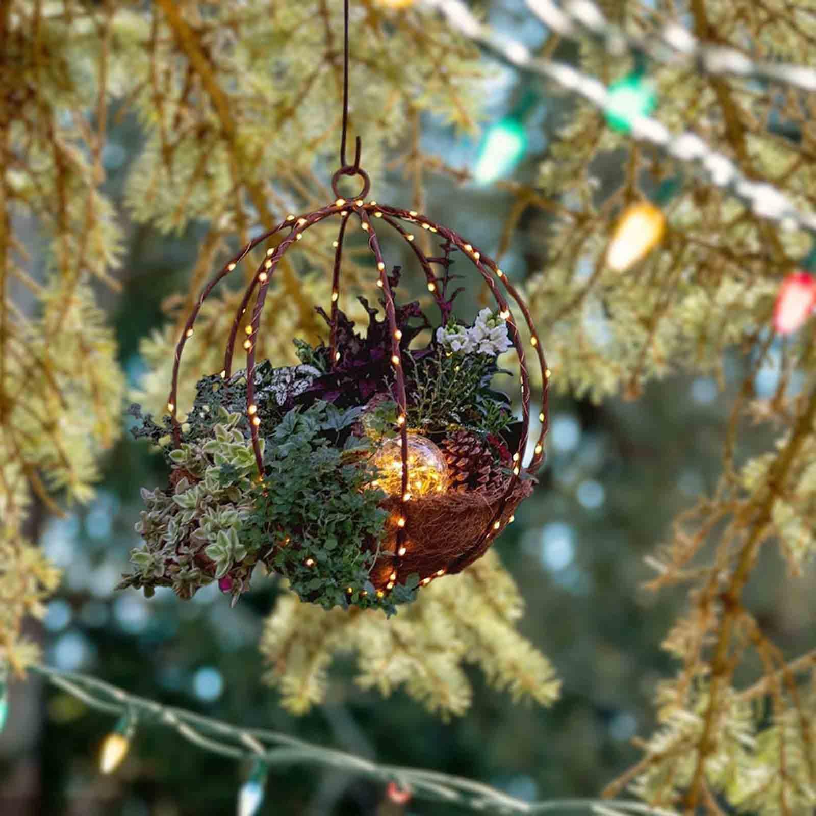 Hanging Christmas Decor Christmas Hanging Baskets For Outdoors Winter ...