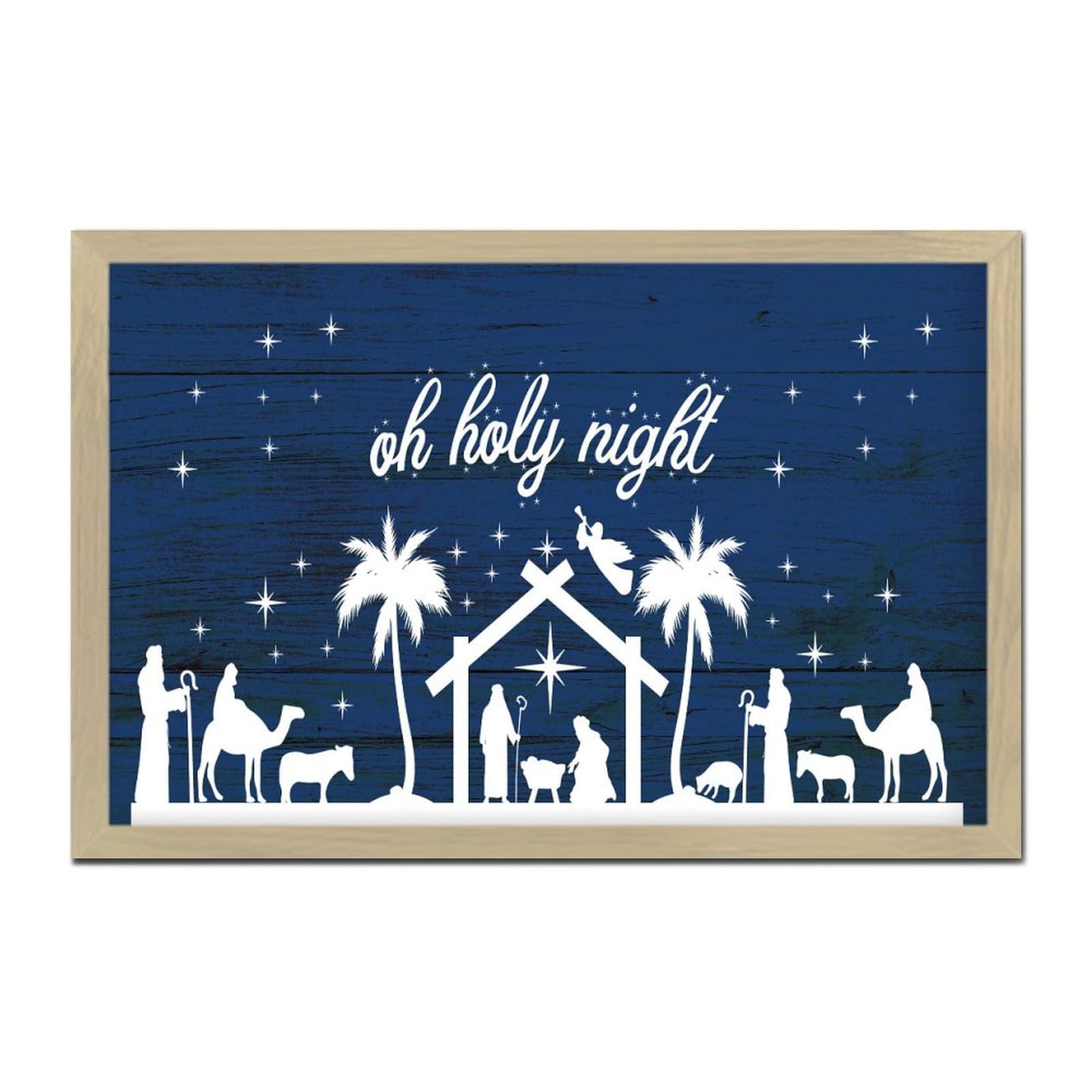 Panneau en bois Merry Christmas Oh Holy Night décoration murale 20x30