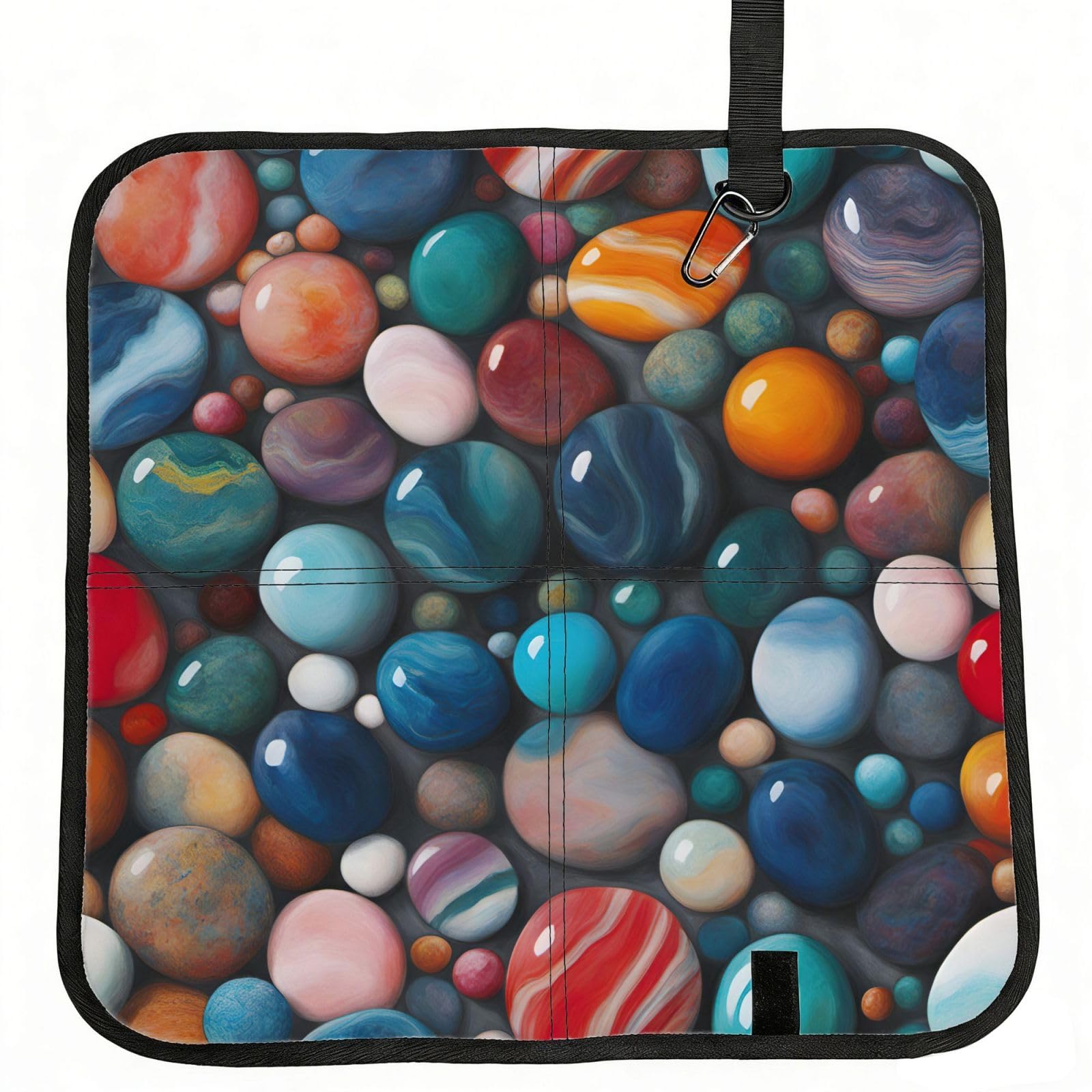 AYYQWE Colored Marble Print Foldable Seat Cushion Portable Chair Pad Office Commuting Picnic Camping Outdoor