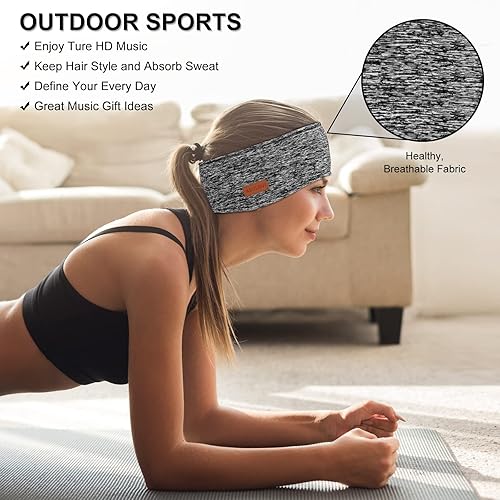 Miniatura 3 de Audífonos para dormir y calentadores de oídos, diadema y orejeras con altavoces estéreo HD ultrafinos para deportes al aire libre, correr, siesta,