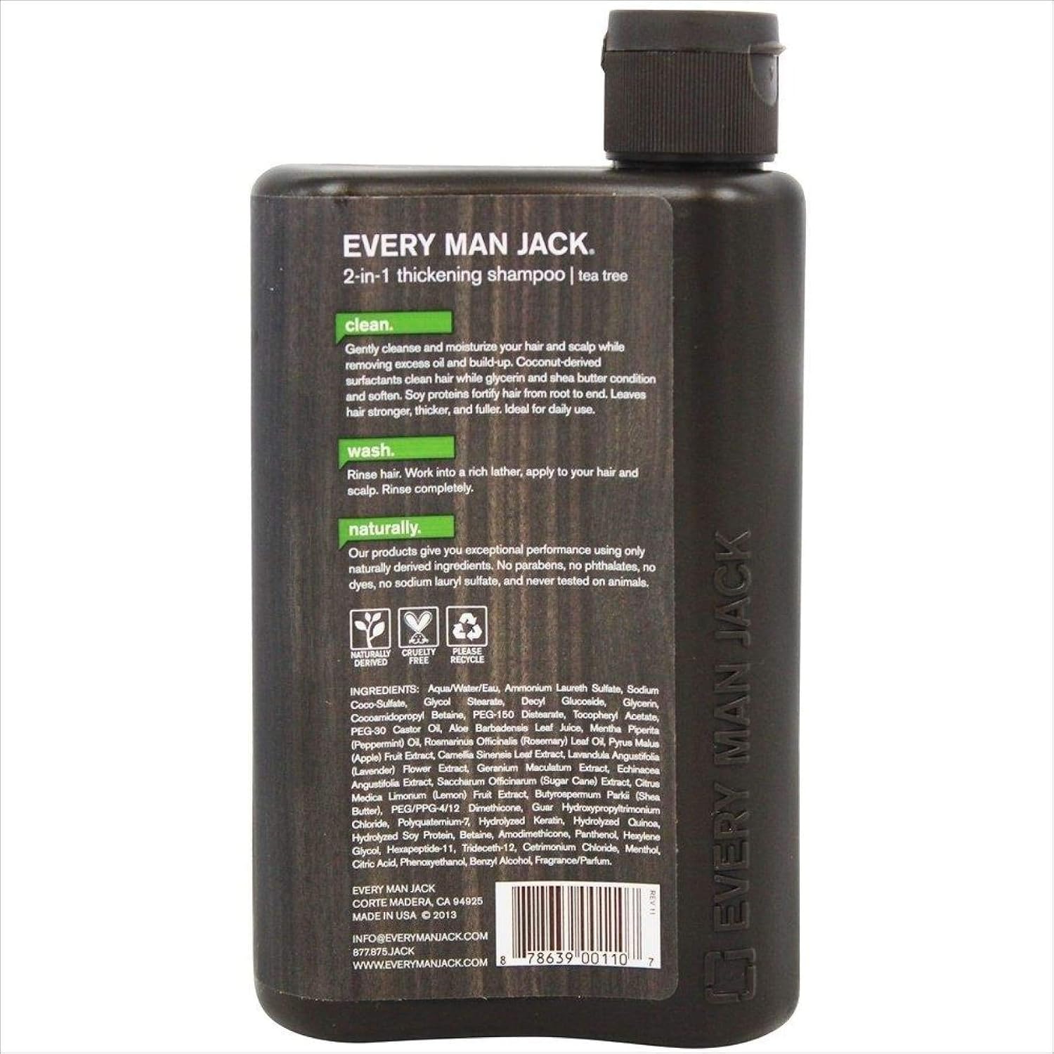Every Man Jack SHAMPOO 2IN1 THCKNG TTREE, 13.53 Fl Oz (Pack of 1), SG_B00568AL7S_US