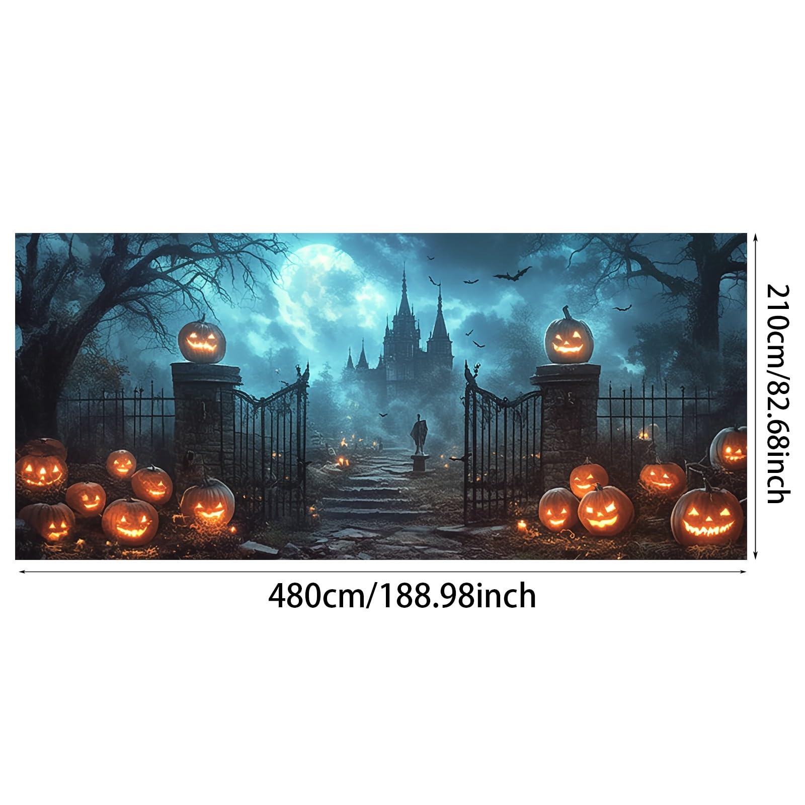 Letreros de Halloween para puerta de garaje, grande, para entrada delantera, diseño de murciélagos y calabazas, fiesta festiva