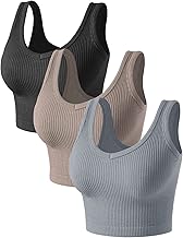 PINKSAVIOR 3 Pack Crop Tank Tops for Women V Neck Sleeveless Basic Tanktops for Workout Yoga Shirts