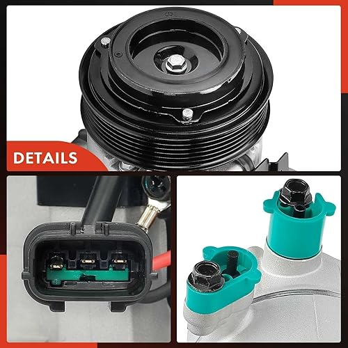 Miniatura 8 de A-Premium Compresor de aire acondicionado con embrague compatible con Hyundai Elantra 2.0L 2017-2020