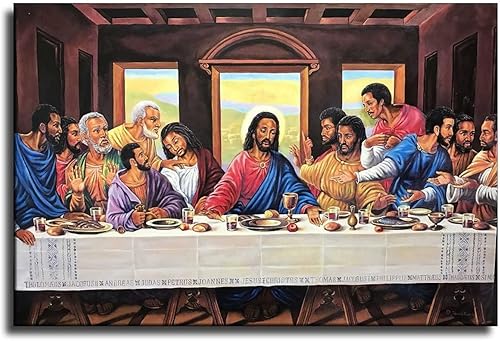 FAGUANG Póster artístico de la última cena de Jesucristo y arte de pared, póster moderno para decoración de dormitorio familiar, 16 x 24 pulgadas