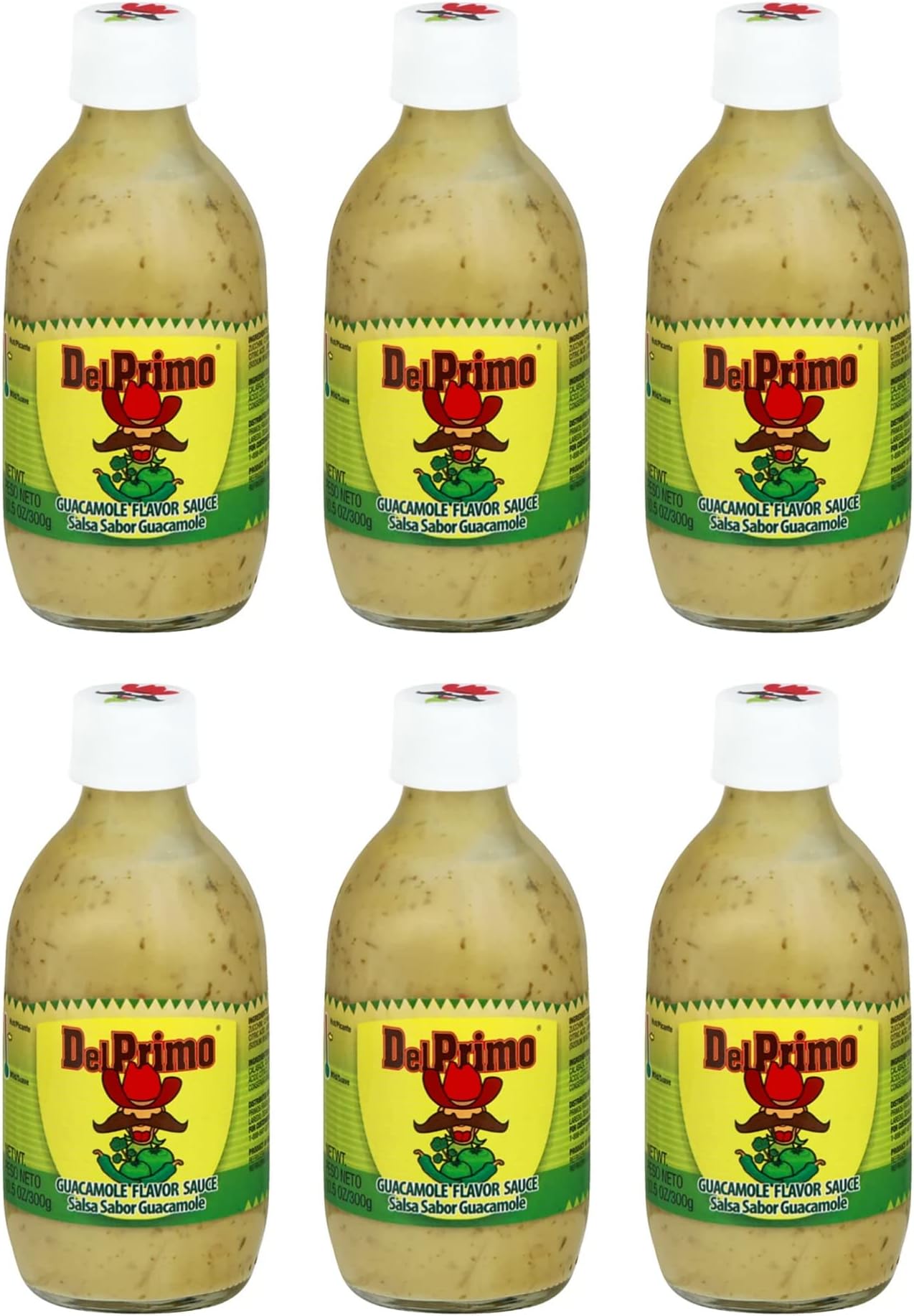 Del Primo Salsa Sauce 10.5oz Bottle (Pack of 6) Choose Flavor Below (Salsa Sabor Guacamole Sauce)