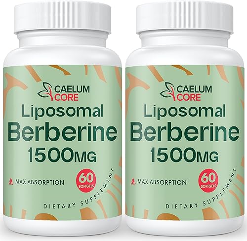 Berberina liposomal HCL - Berberina 1500 mg de alta biodisponibilidad, suplemento de berberinas para mujeres y hombres (paquete de 2)