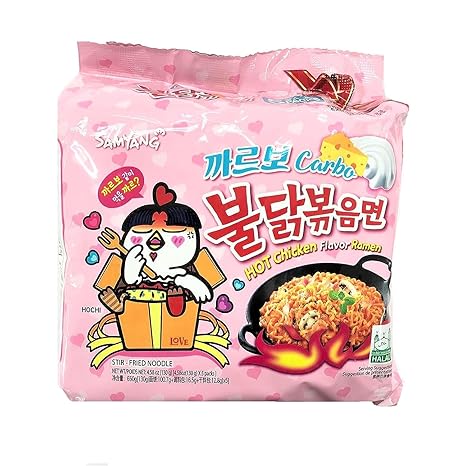 Samyang Hot chicken stir fried ramen noodle, Carbo 5 pk, 22.9 Ounce