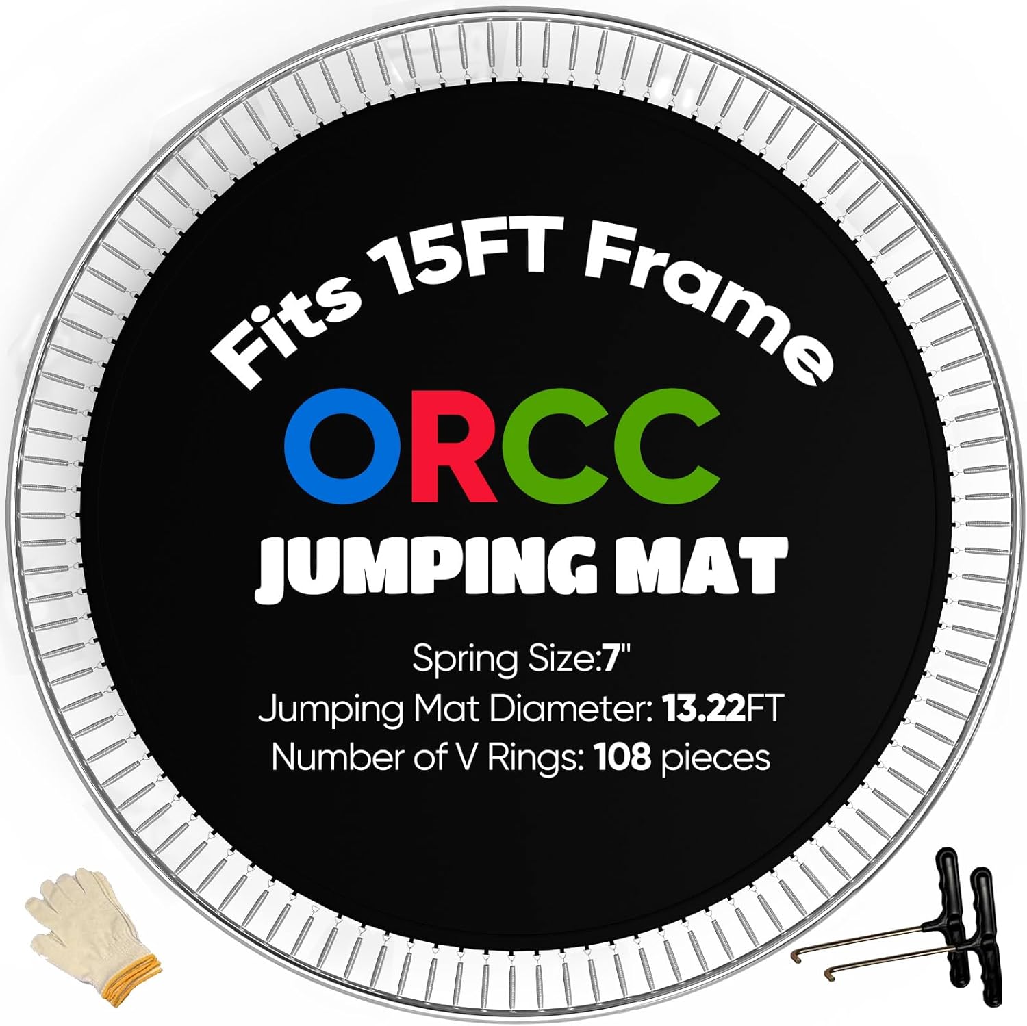 ORCC Trampoline Mat 16 15 14 12 13 FT for Kids Adults Outdoor Yard Trampolines (Mat Only)