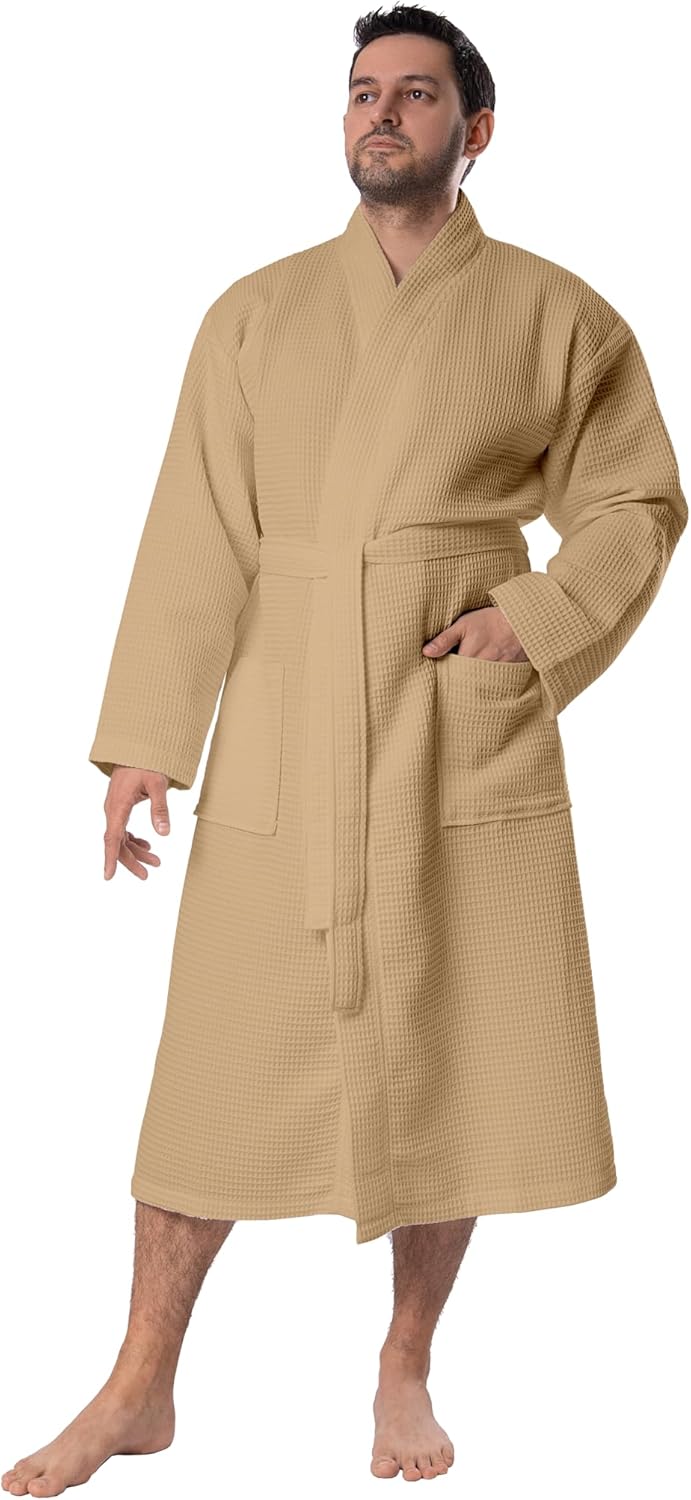 BAGNO MILANO Mens Robes, Waffle Robes For Men, Turkish Cotton Mens Bathrobes