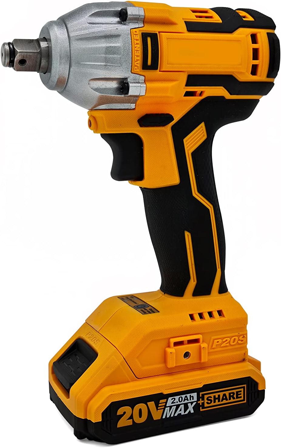 ANYM๏ฟฝ ingco Power Tools and Hand Tools Cordless Impact Wrench Driver with 2 Pieces 20v Battery and 1 Charger of Size 1/2-Inch