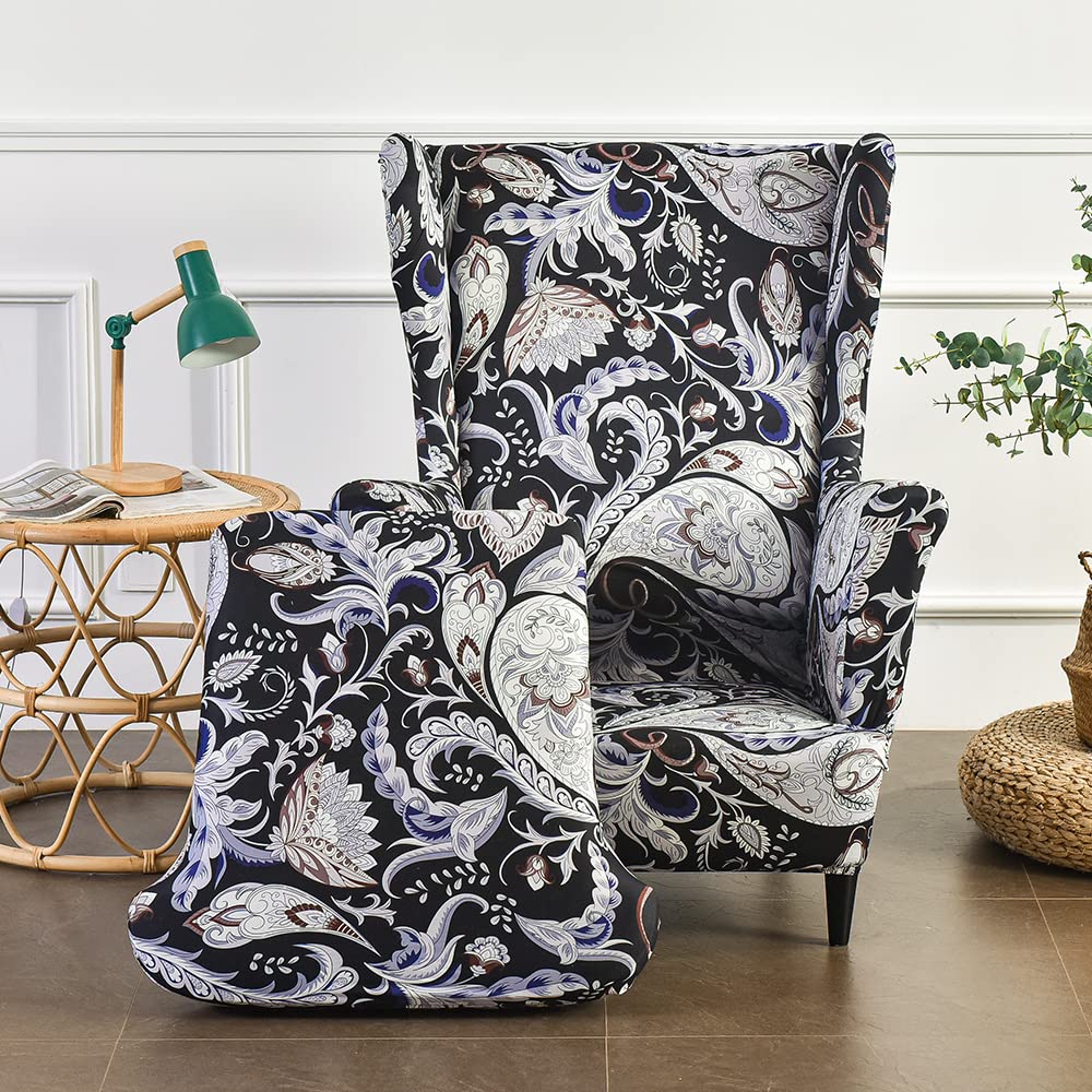 Copripoltrona Con Orecchie 2 Pezzi - Fodera Elastica Per Poltrona, Design Elegante, Taglia Unica - Foto 6