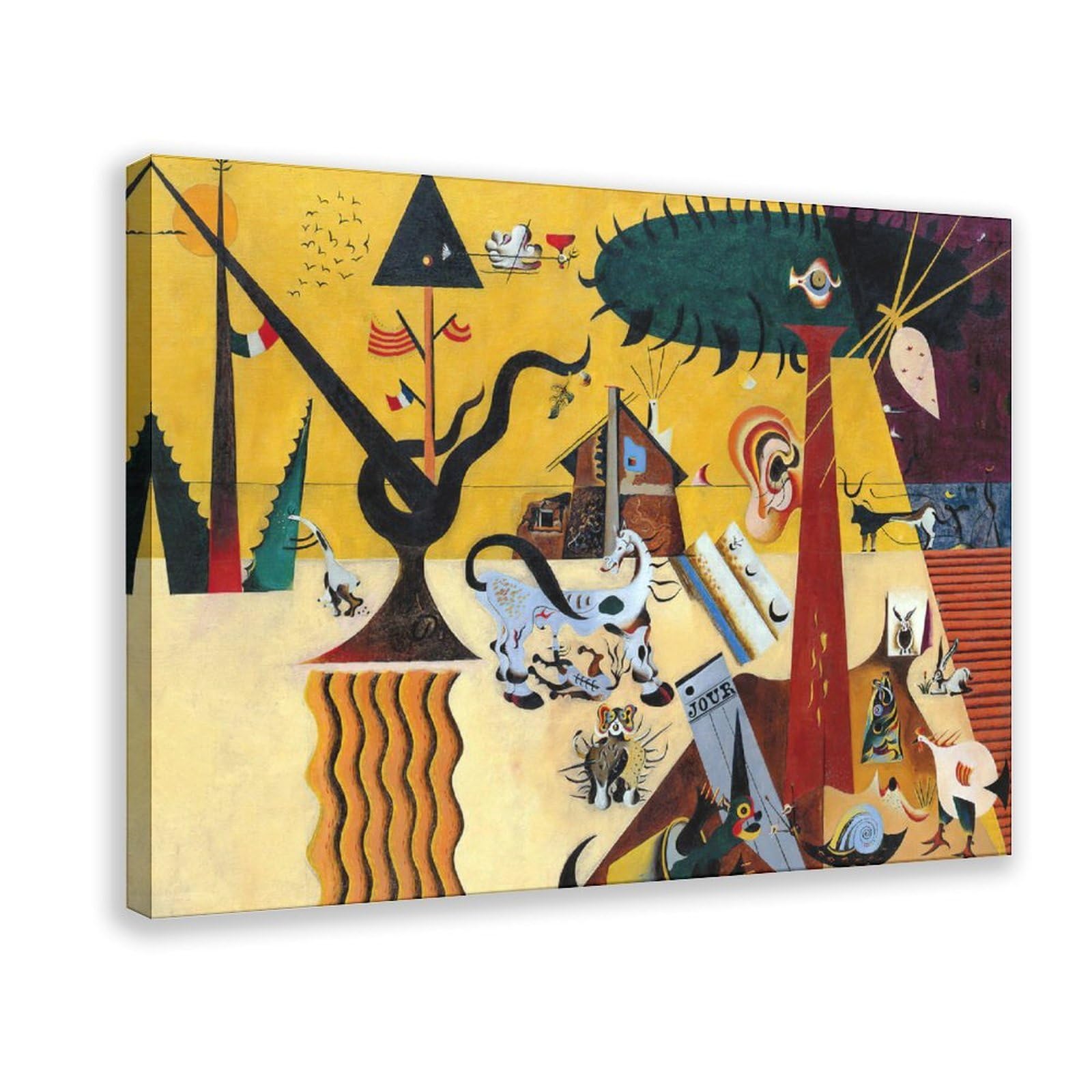 WCYB The Tilled Field by Joan Miro Posters Prints Canvas Deco Paintings Wall Art Frame 12" L X 18" W