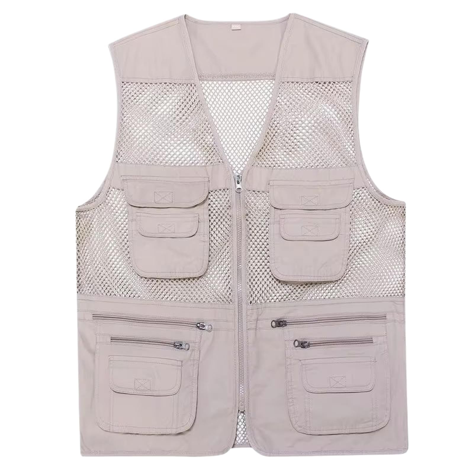 Chaleco de algodón con cuello en V para hombre con bolsillos prácticos 8
