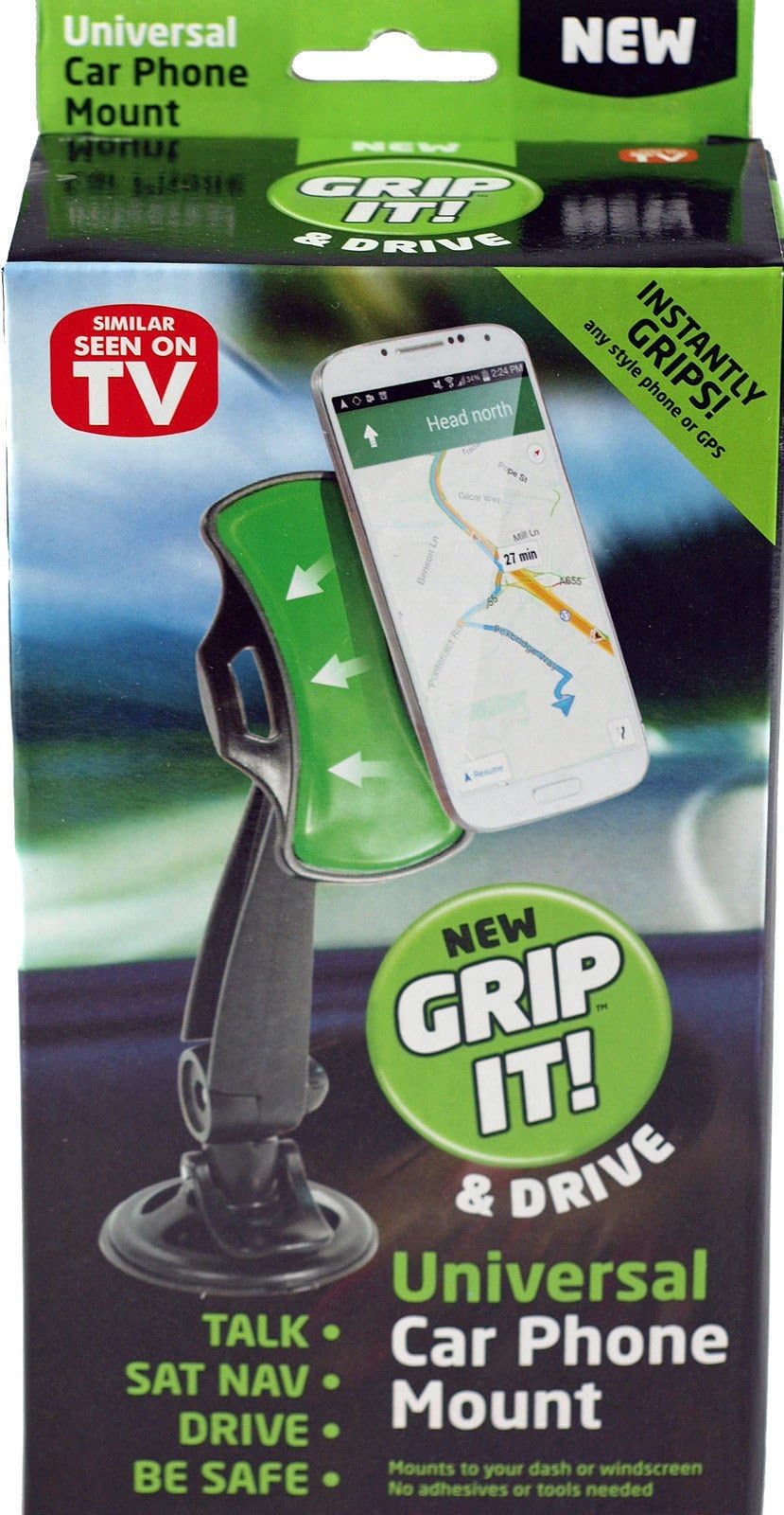 GRIP IT ... And Drive - Universal Car Dash Mount For Any Phone or GPS