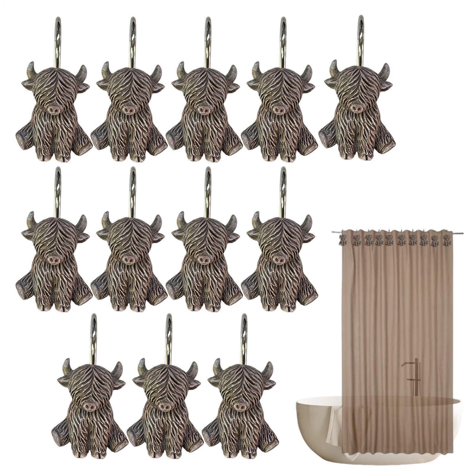 Anillas para cortinas de ducha tiernas para decorar el baño de un apartamento nuevo