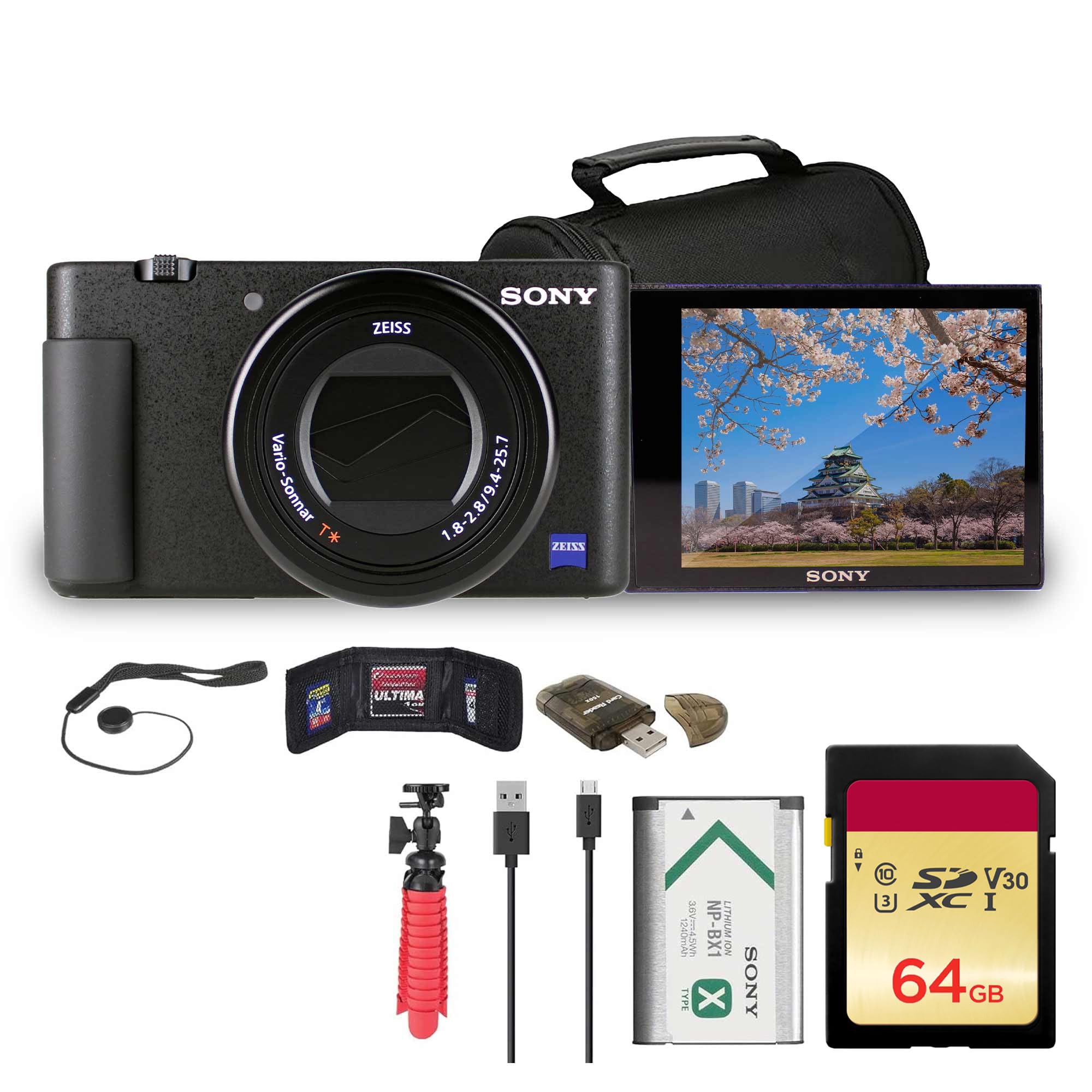 Amazon.com : Sony ZV-1 Digital Camera (Black) (DCZV1/B) + 64GB
