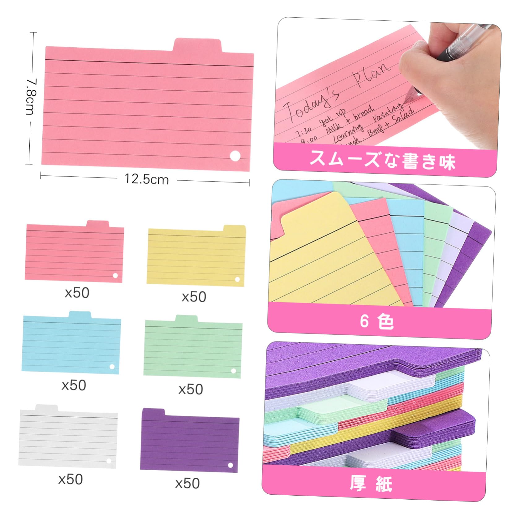 OSALADI 4 Sätze Spule Notizblock Gelochte Karteikarte Studieren Regiert Karteikarten Am Ring Gestanzt Notizkarten Mit Ringen Karteikarten Mit Ringen Papier Zufällige Farbe 300 Blätter * 4