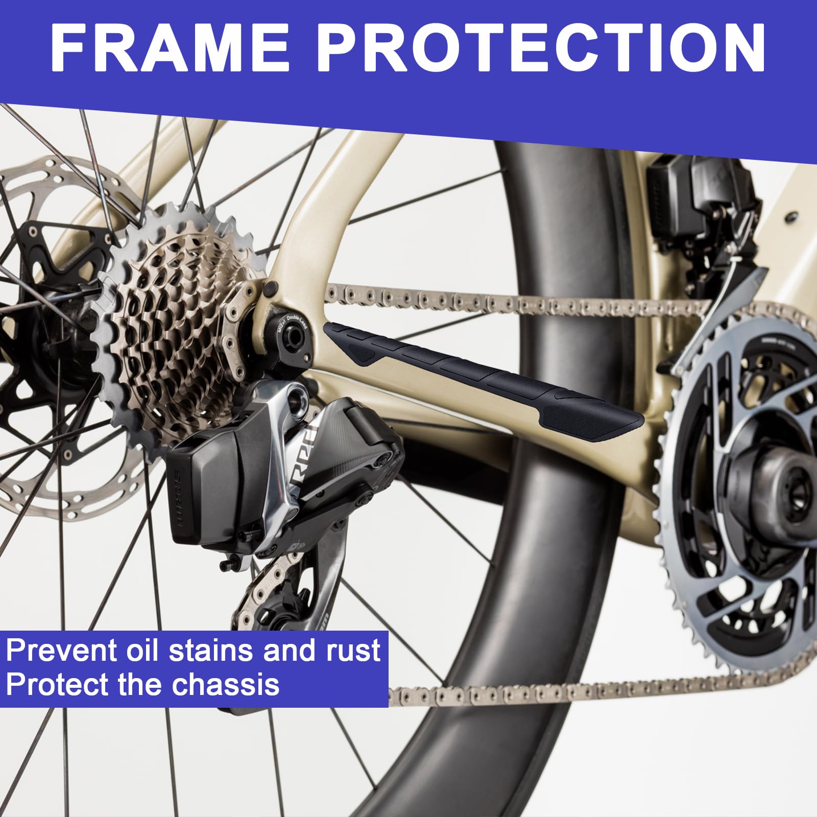 2 Pièces Protection De Chaîne De Vélo, Protection De Chaîne De Cadre, Anti-Rayures Et Anti-Dommages, Accessoires De Cyclisme Pour VTT, Vélo De Route Et Vélo De Ville