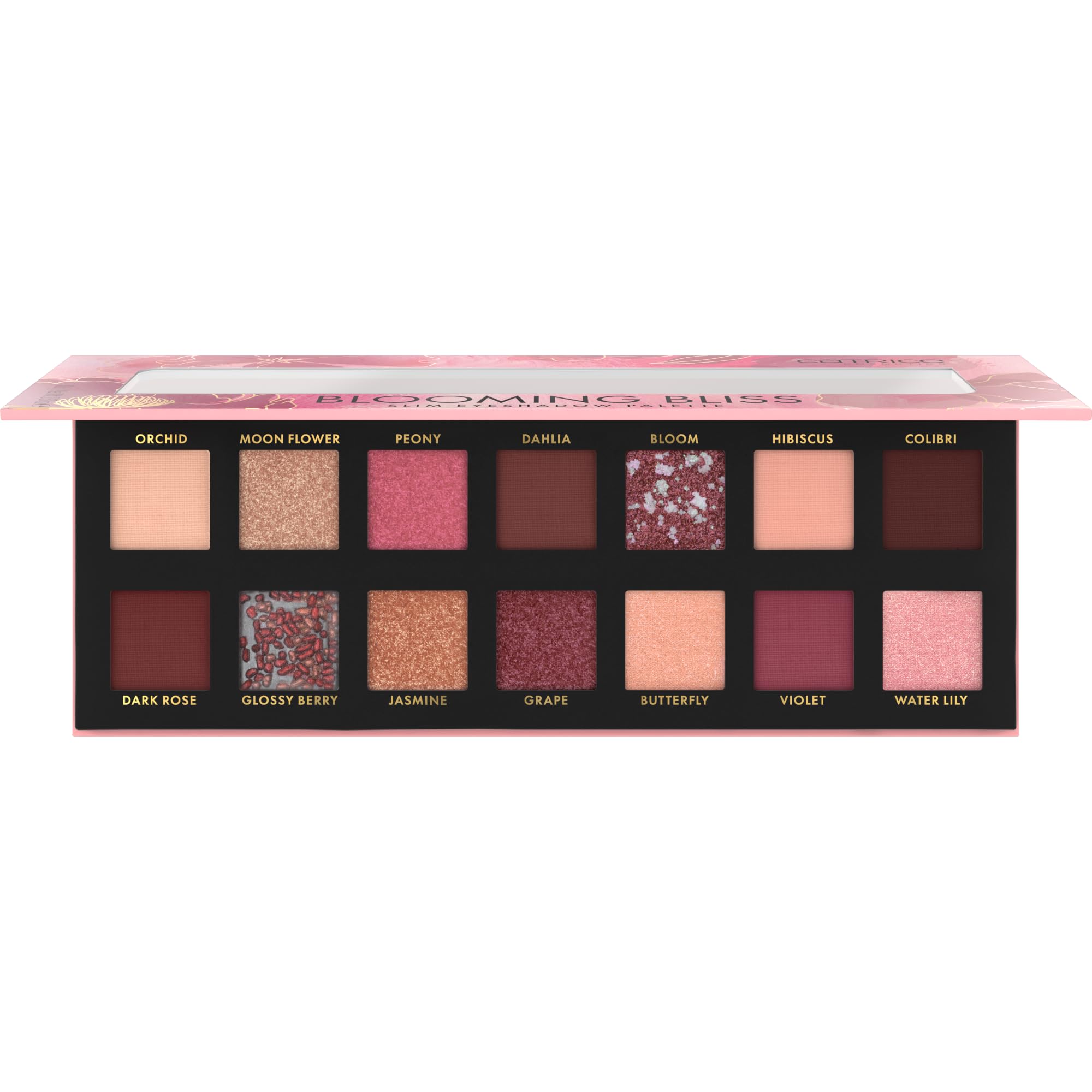 Catrice Blooming Bliss Slim Eyeshadow Palette, longlasting, express result, shiny, intensive (10.6g)