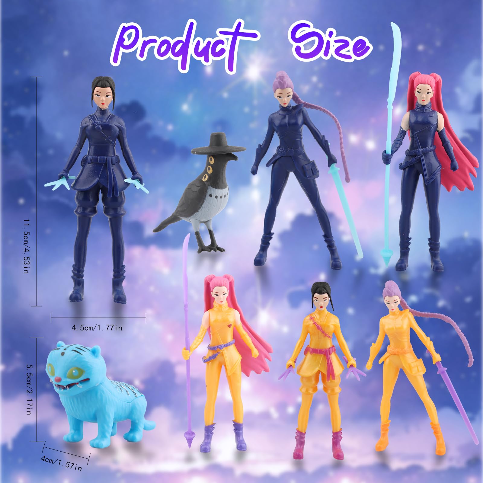 Figurine Dem0n Hunters - Collection Anime K-P-0-P - Statuette PVC Tigre Et Oiseaux - Cadeau Pour Fans - 10