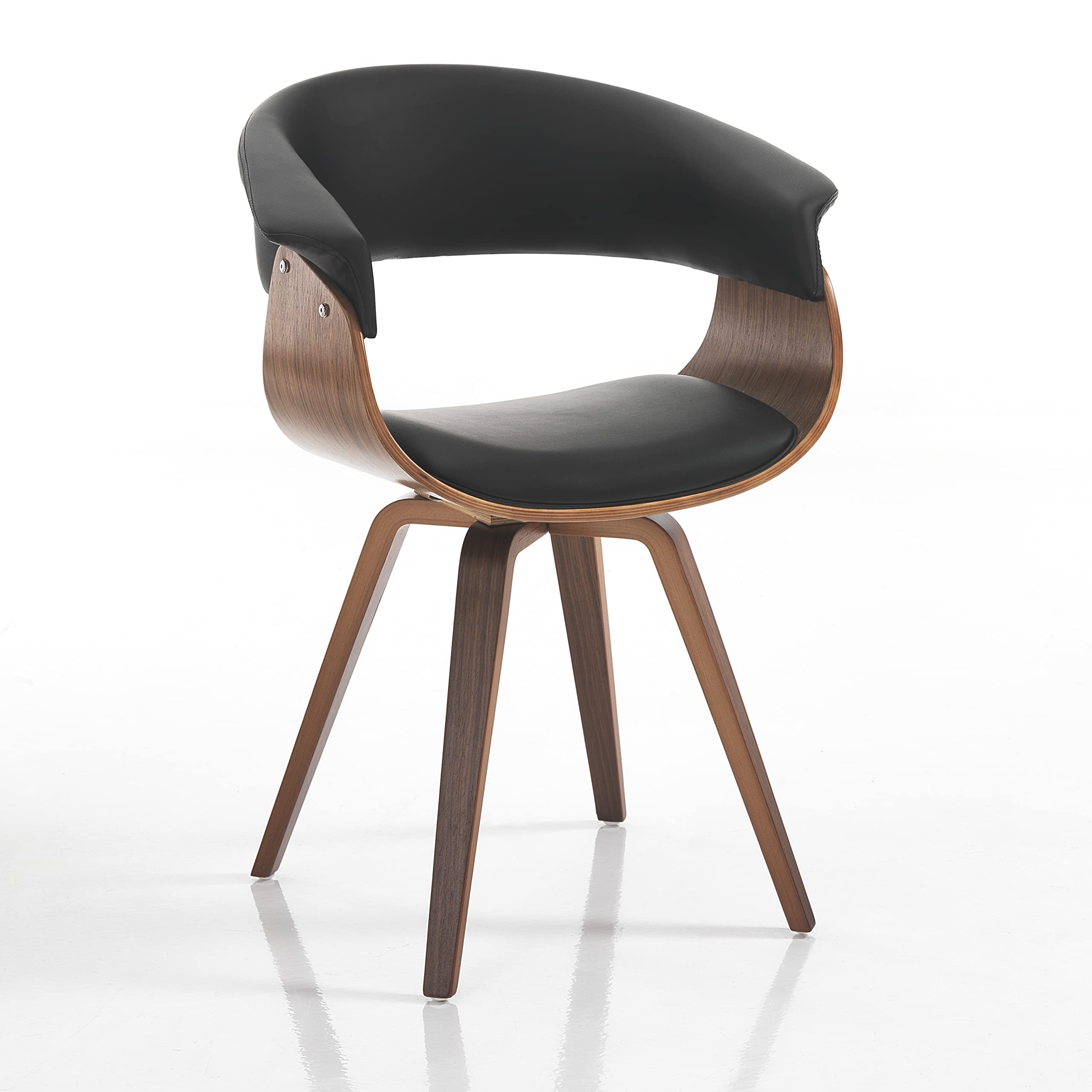 Chaise en multicouche noir Derby Dark Wood 62x51 cm