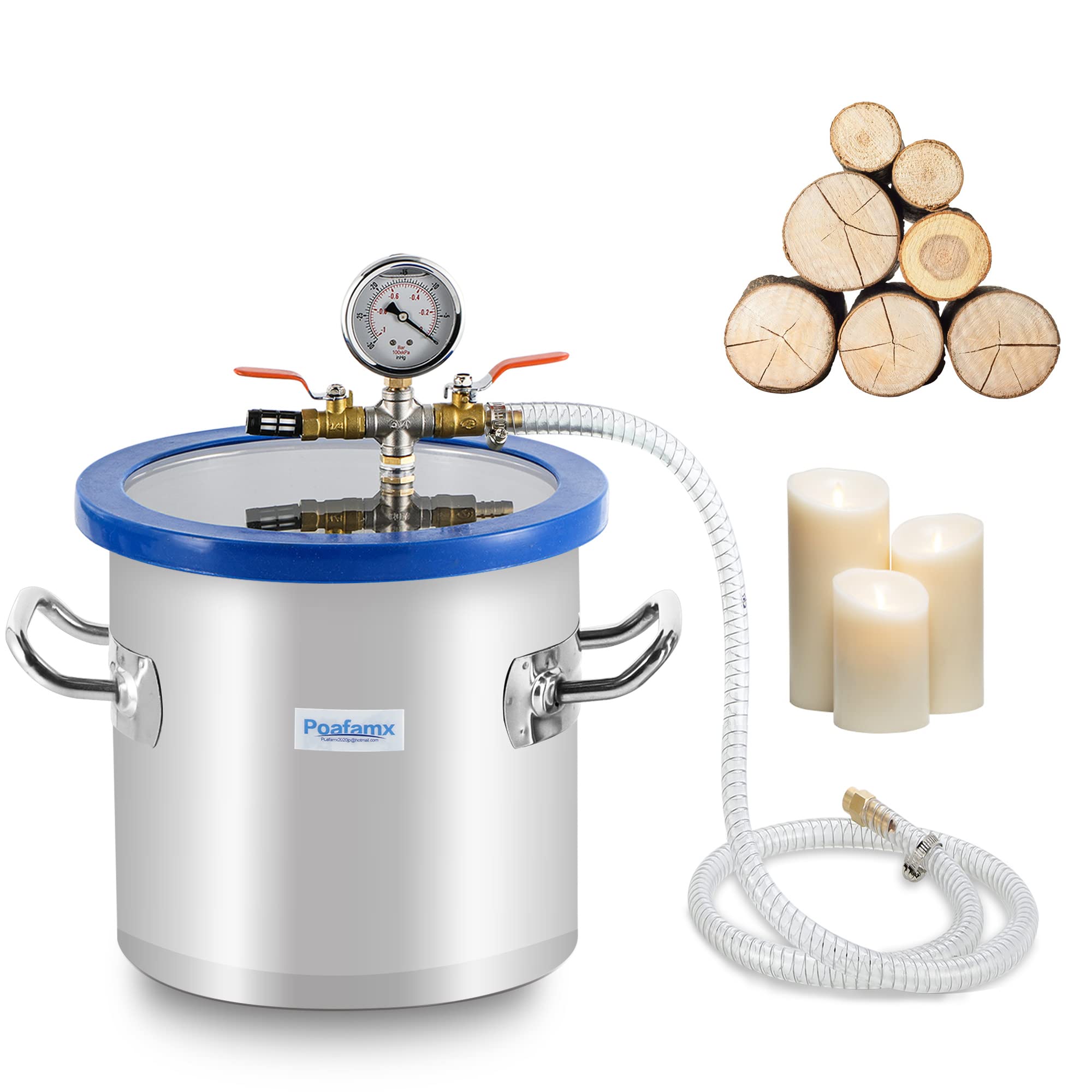 Amazon | Poafamx 真空チャンバー キット 6L ステンレス製 アクリル