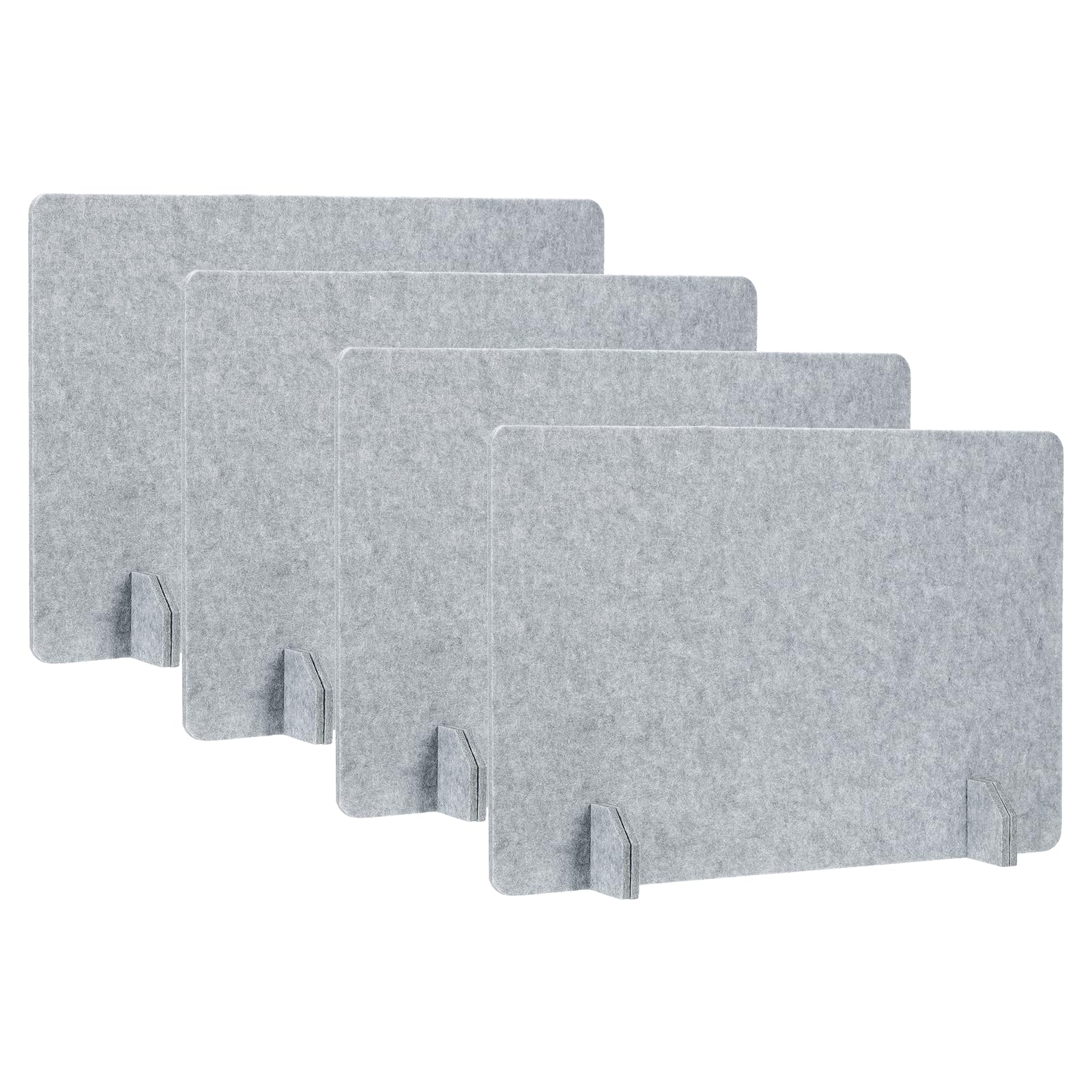 PATIKIL Desk Dividers 60x40cm, 4 Pack Desk Privacy Panel Freestanding Noise Reducing Partition Acoustic Panel with 4Pcs Support Feet for Testing Office Home Library, Cement Gray Style C