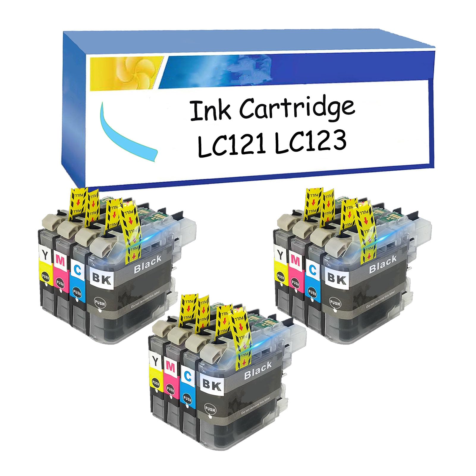 Tinta Lc123 Coloran LC123XL Multipack Compatible Para Brother LC123XL LC-123 Para Brother DCP J4110dw Cartuchos DCP-J552DW DCP-J172W MFC-J4410DW MFC-J4510DW MFC-J6520DW MFC-J6720DW (Paquete De 5 Cartucho Lc123