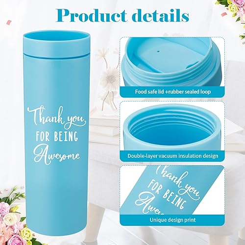 Miniatura 3 de Roshtia Regalos de agradecimiento para empleados, regalos a granel para compañeros de trabajo, taza de regalo para mujeres, vaso delgado de 16 onzas